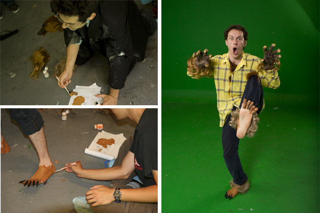 those couldn't be small blonde wigs attached to his ankles, could they?  nahhhh